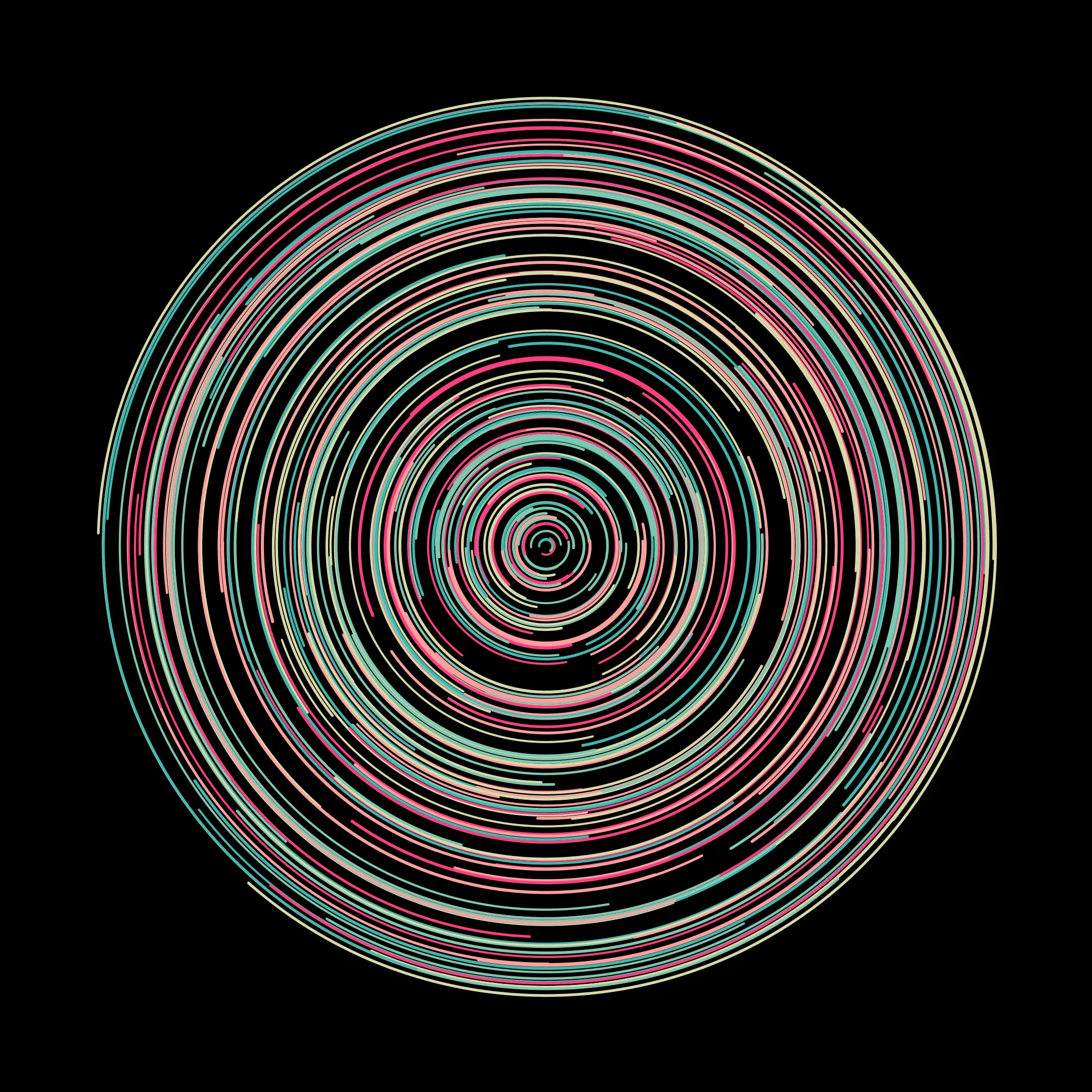 Radiating circles