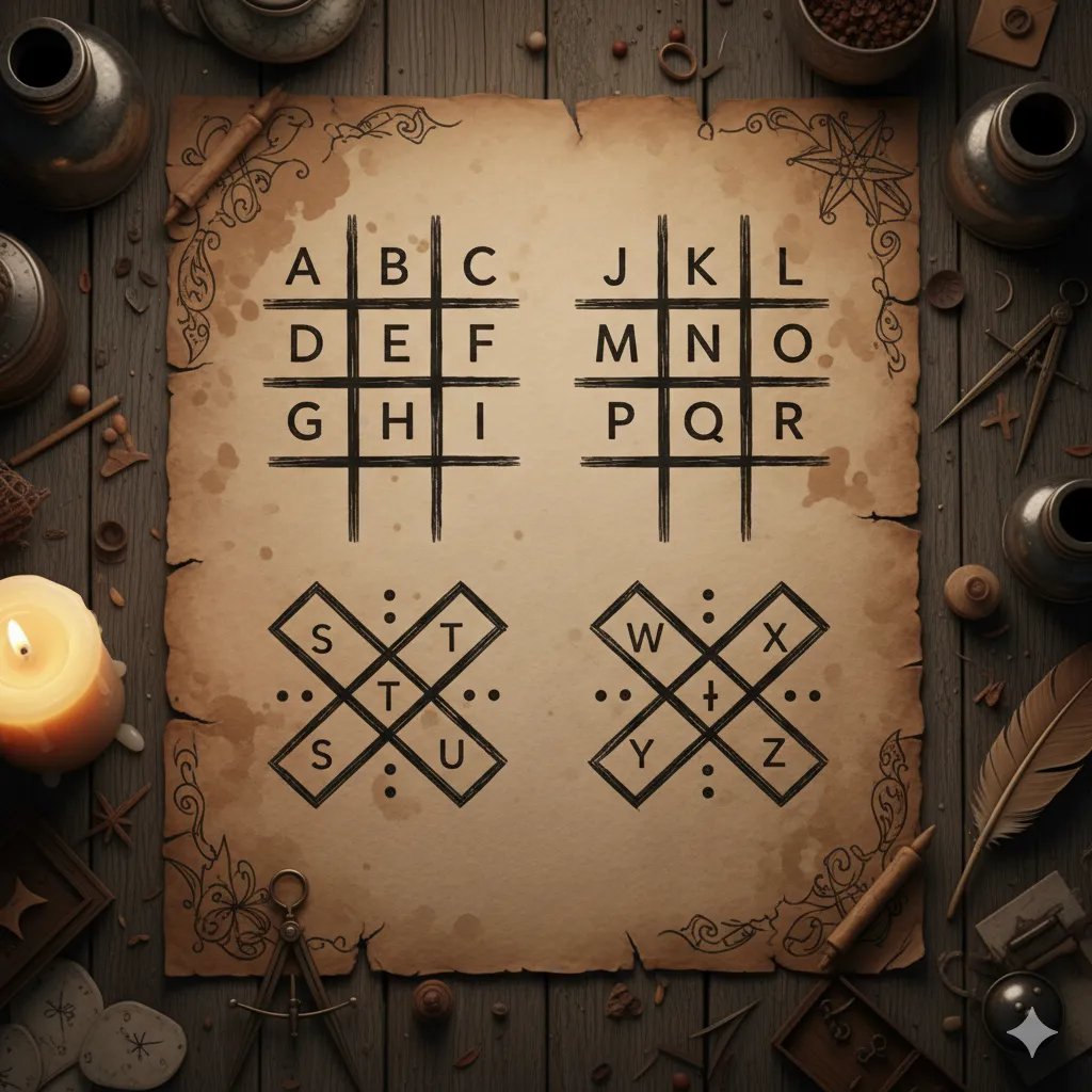 Pigpen cipher key diagram